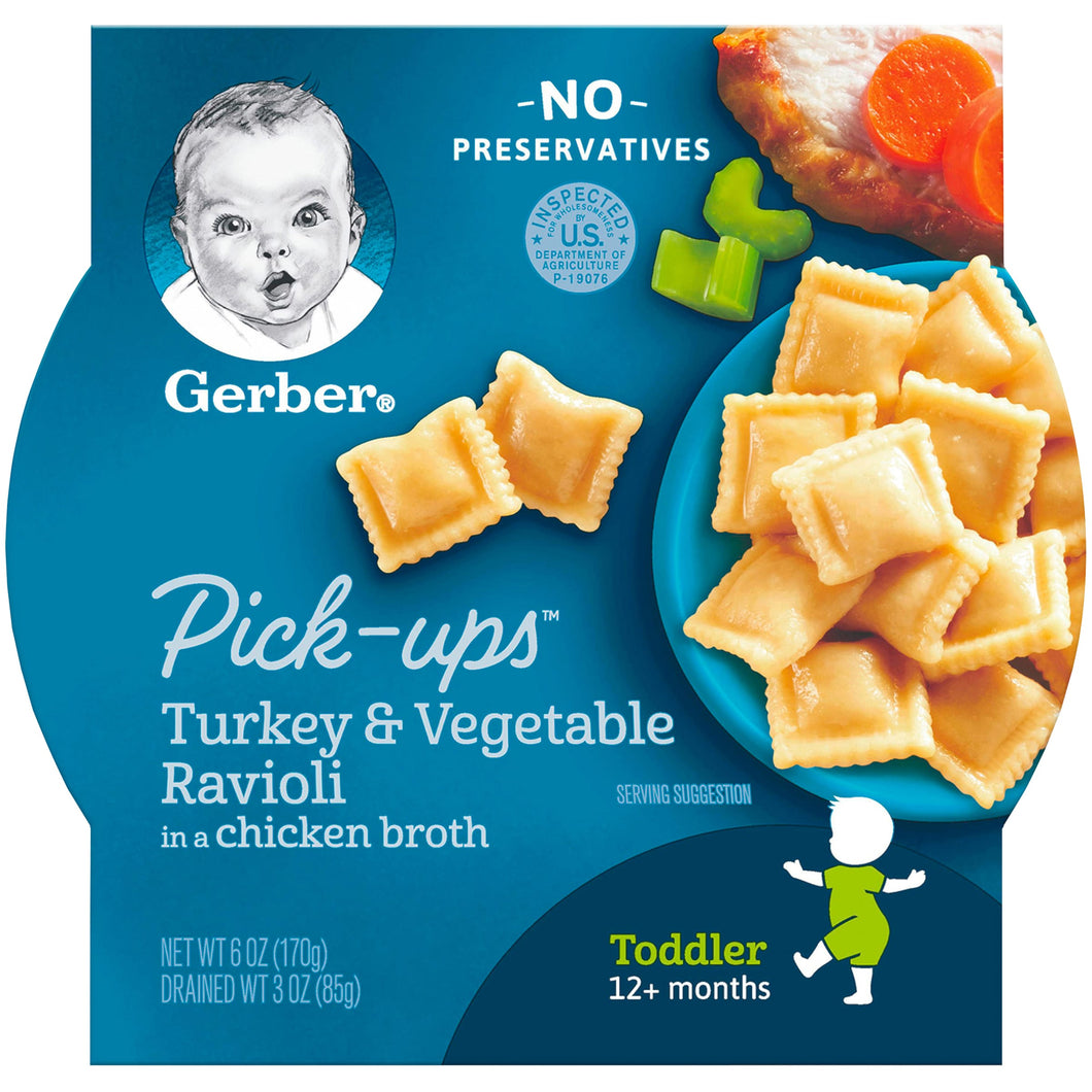 Gerber Pasta Pick-Ups Turkey and Vegetable Ravioli Packed in Chicken Broth Toddler Meal