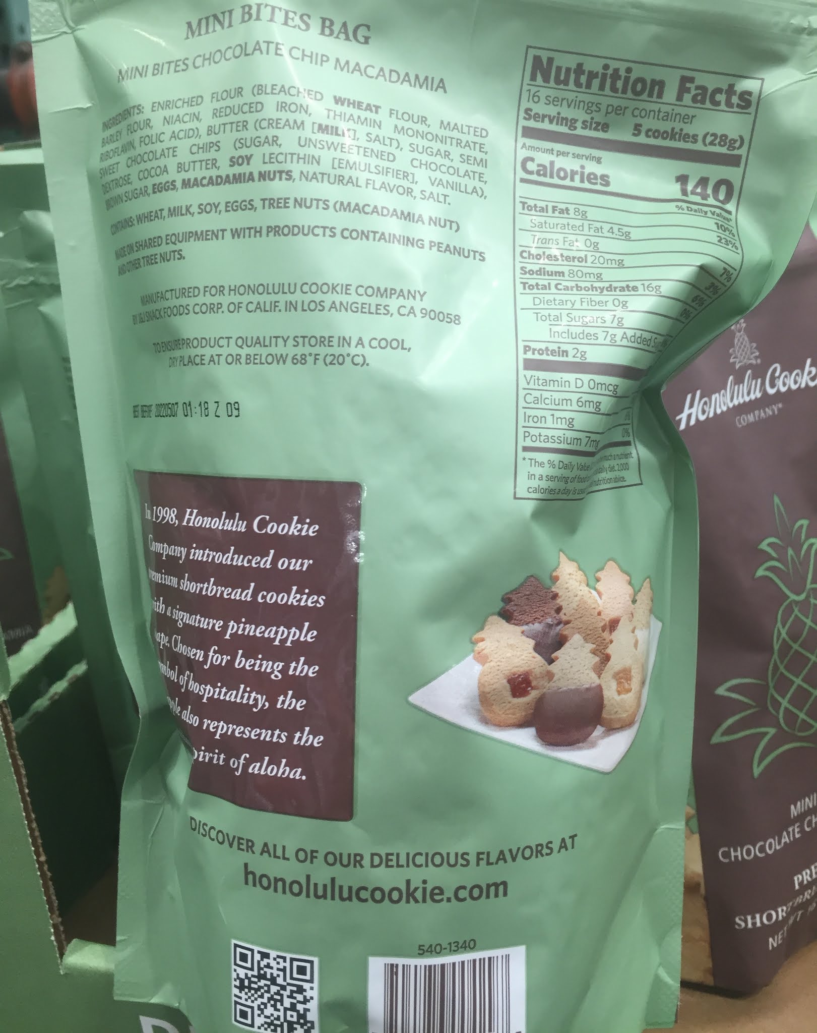 Nutritional Facts - Honolulu Cookie Company